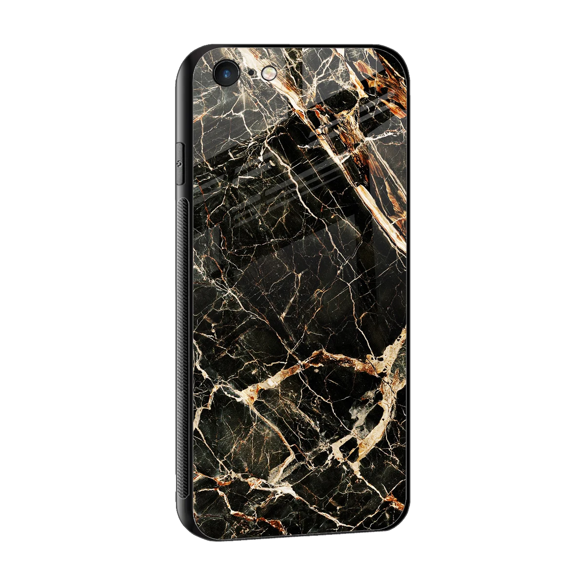 Midnight Gold sleek iphone 6s plus cover with tempered glass back and TPU edges