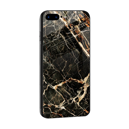 Midnight Gold sleek iphone 8 plus cover with tempered glass back and TPU edges