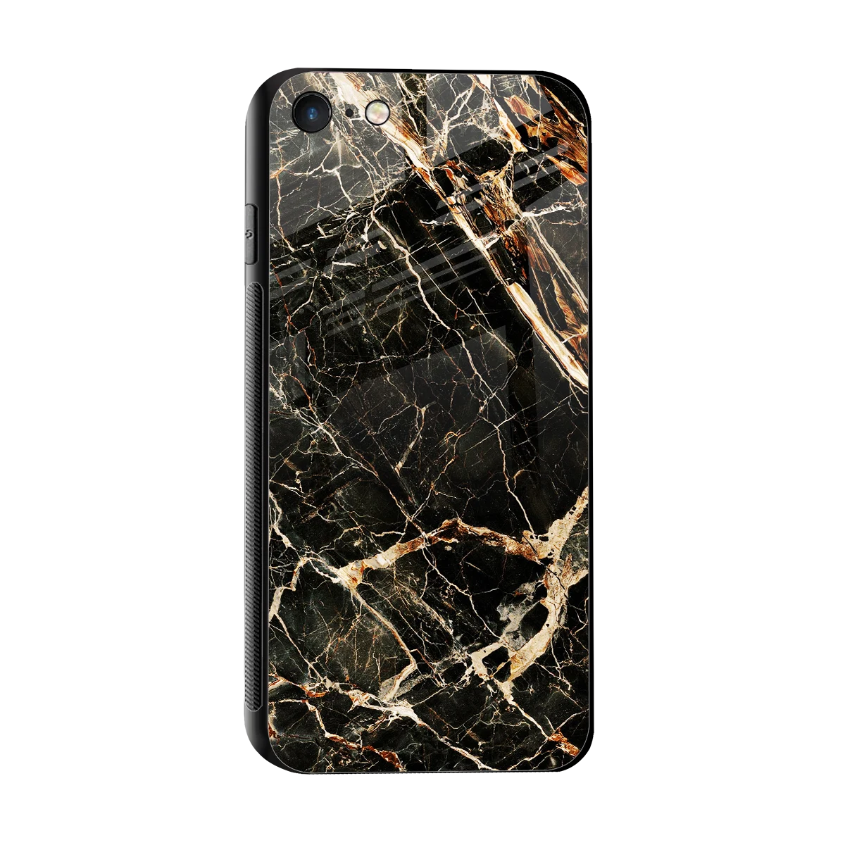 Midnight Gold sleek iphone 7 cover with tempered glass back and TPU edges