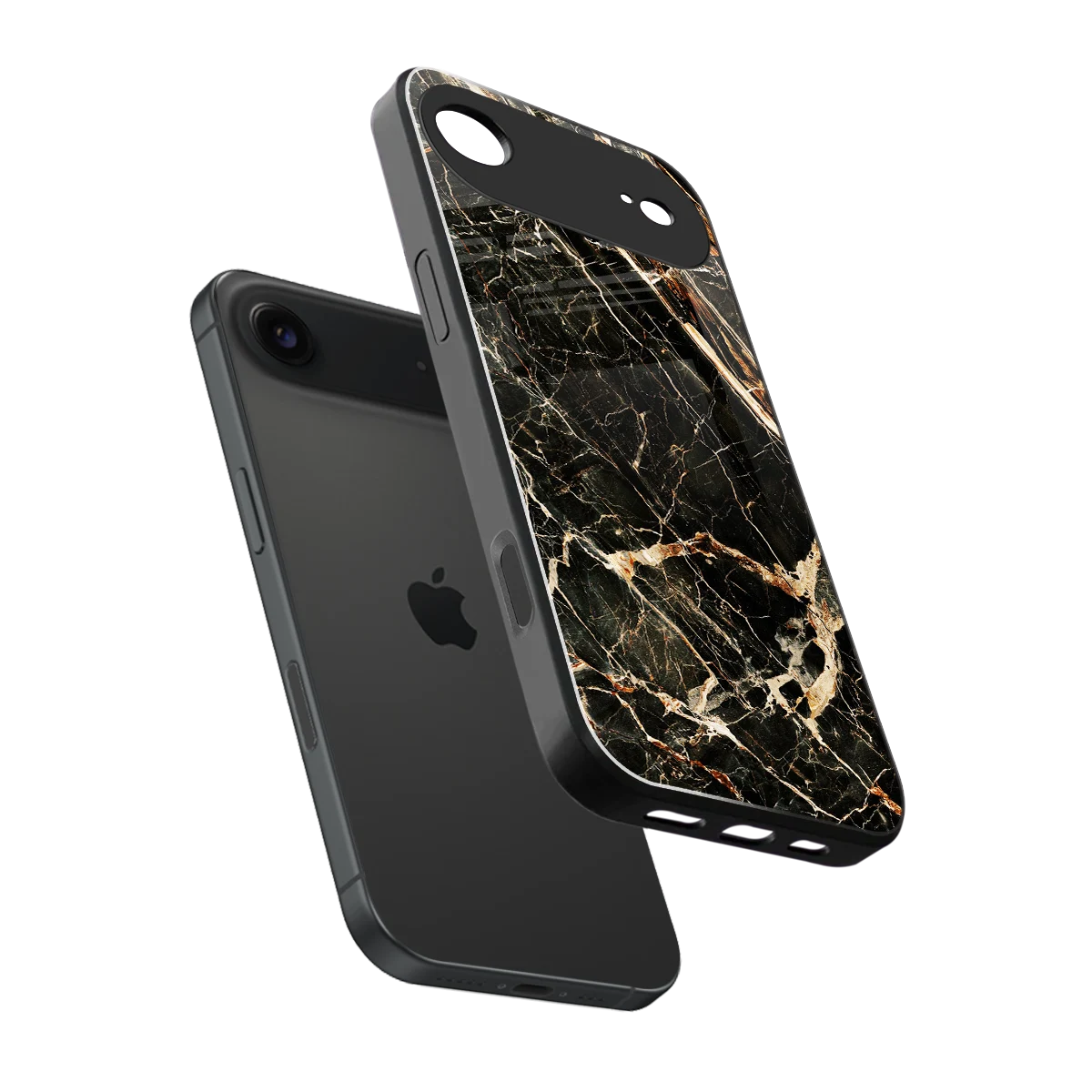 Midnight Gold sleek iphone air cover with tempered glass back and TPU edges