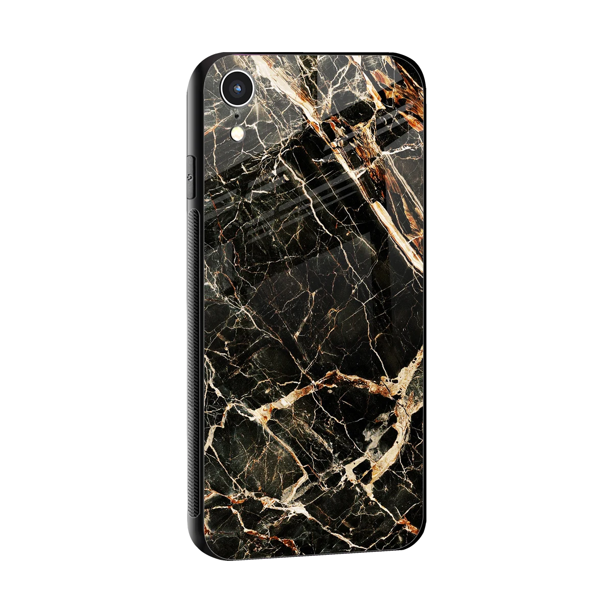 Midnight Gold sleek iphone xr cover with tempered glass back and TPU edges