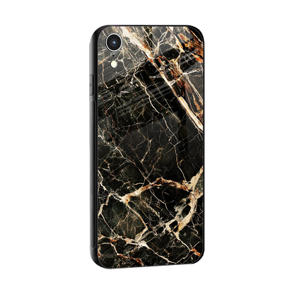 Midnight Gold sleek iphone xr cover with tempered glass back and TPU edges