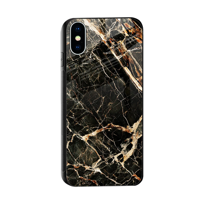 Midnight Gold sleek iphone xs cover with tempered glass back and TPU edges