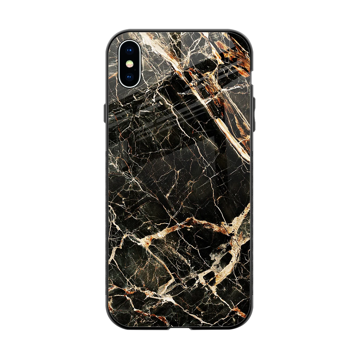Midnight Gold back phone cover | glass case for iphone xs max