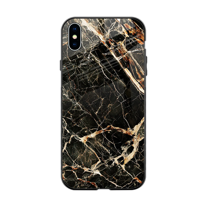 Midnight Gold back phone cover | glass case for iphone xs max