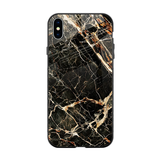 Midnight Gold back phone cover | glass case for iphone xs max