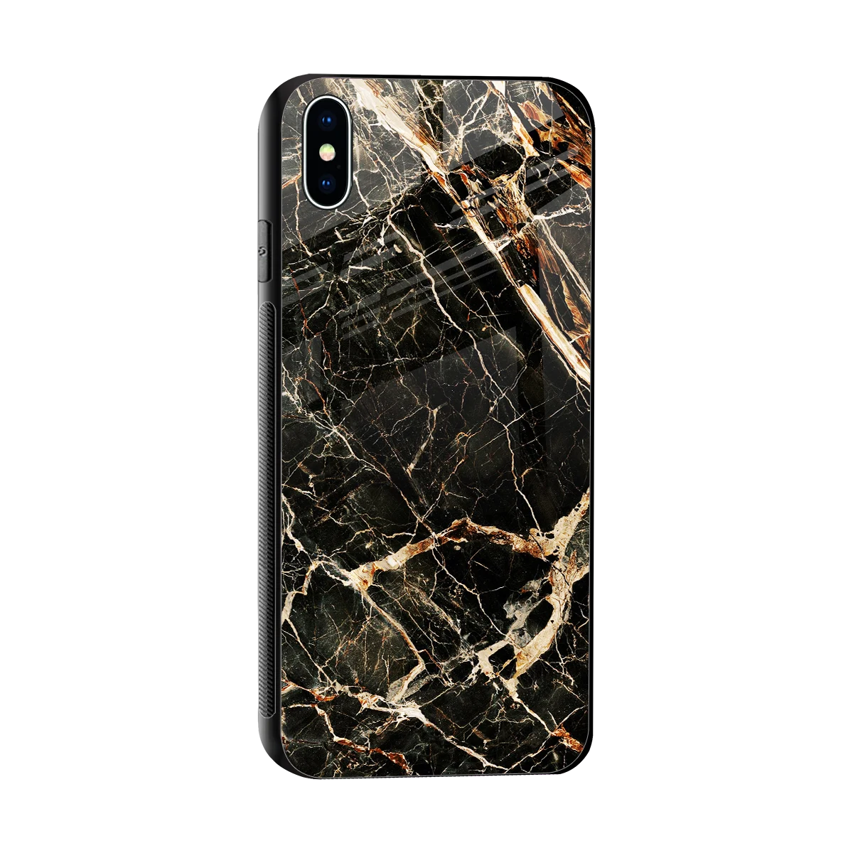 Midnight Gold sleek iphone xs max cover with tempered glass back and TPU edges