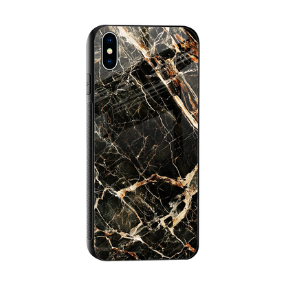 Midnight Gold sleek iphone xs max cover with tempered glass back and TPU edges