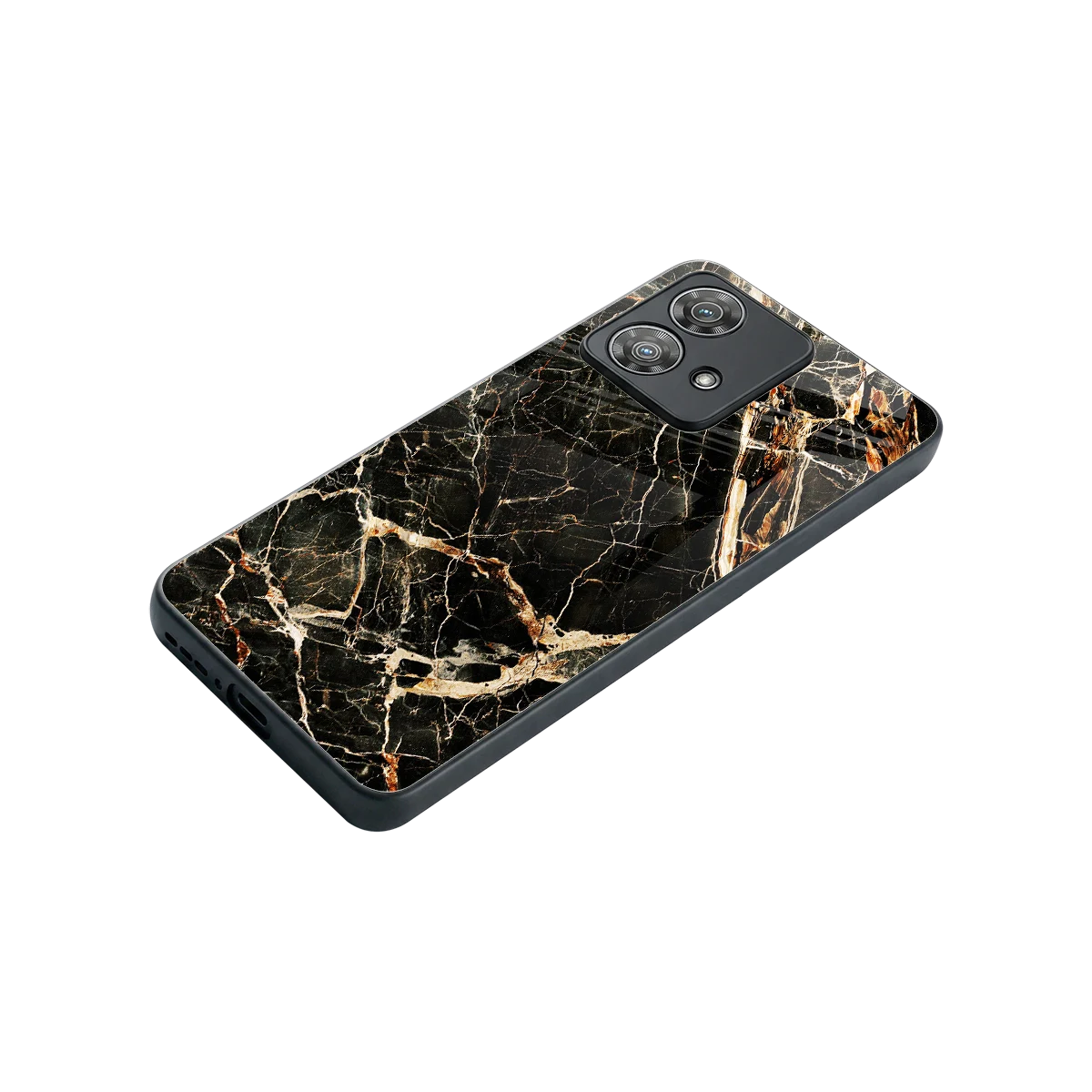 Midnight Gold stylish phone case for motorola edge 40 neo 5g | glossy glass and slim fit