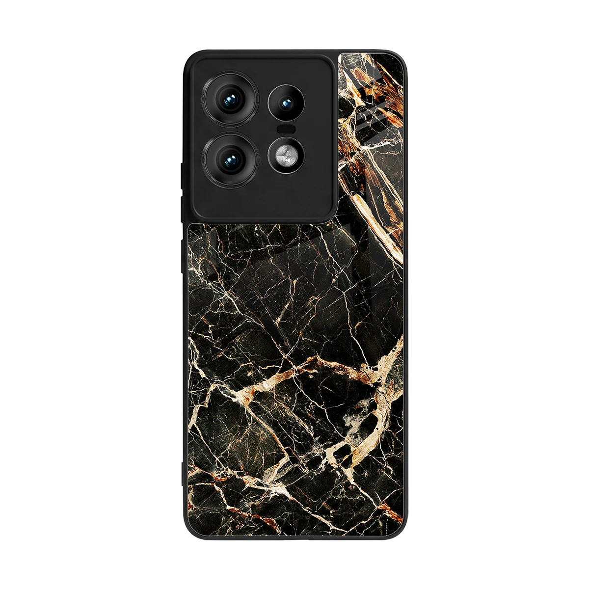 Midnight Gold back phone cover | glass case for motorola edge 50 pro