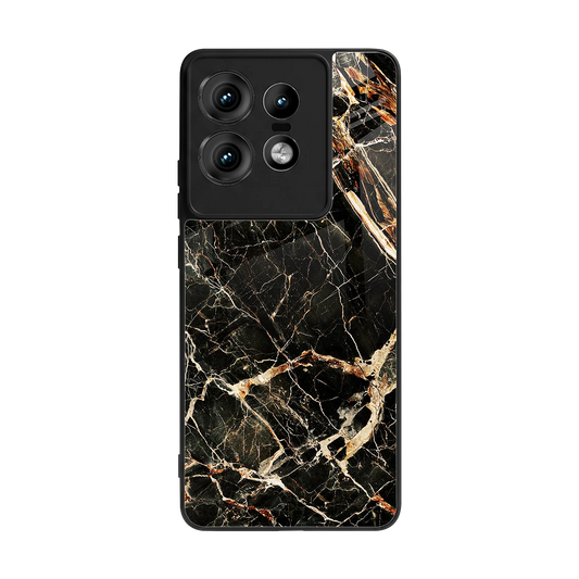 Midnight Gold back phone cover | glass case for motorola edge 50 pro