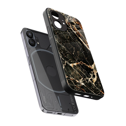 Midnight Gold sleek nothing phone 1 cover with tempered glass back and TPU edges