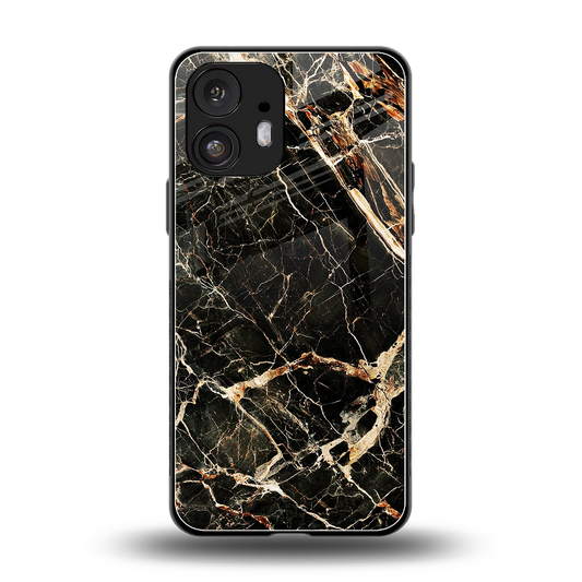 Midnight Gold back phone cover | glass case for nothing phone 2