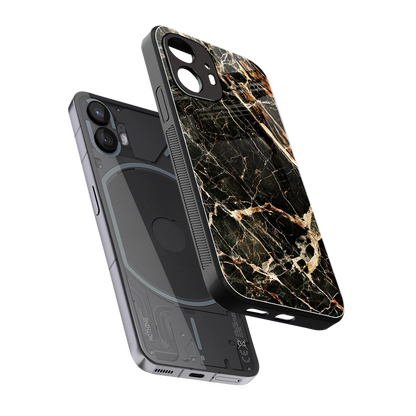 Midnight Gold sleek nothing phone 2 cover with tempered glass back and TPU edges