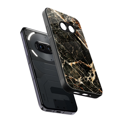 Midnight Gold sleek nothing phone 2a cover with tempered glass back and TPU edges
