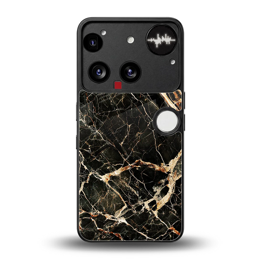 Midnight Gold back phone cover | glass case for nothing phone 3