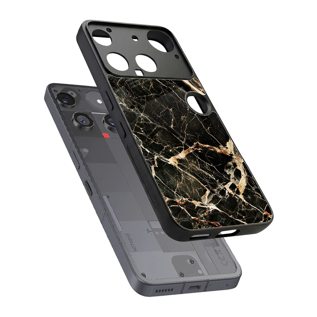 Midnight Gold sleek nothing phone 3 cover with tempered glass back and TPU edges