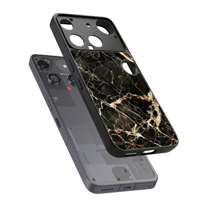 Midnight Gold sleek nothing phone 3 cover with tempered glass back and TPU edges