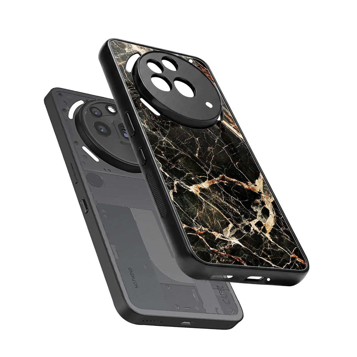 Midnight Gold sleek nothing phone 3a pro cover with tempered glass back and TPU edges