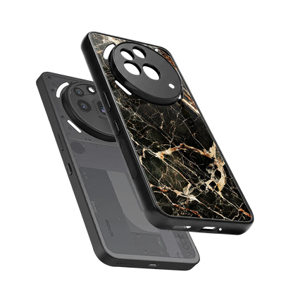Midnight Gold sleek nothing phone 3a pro cover with tempered glass back and TPU edges