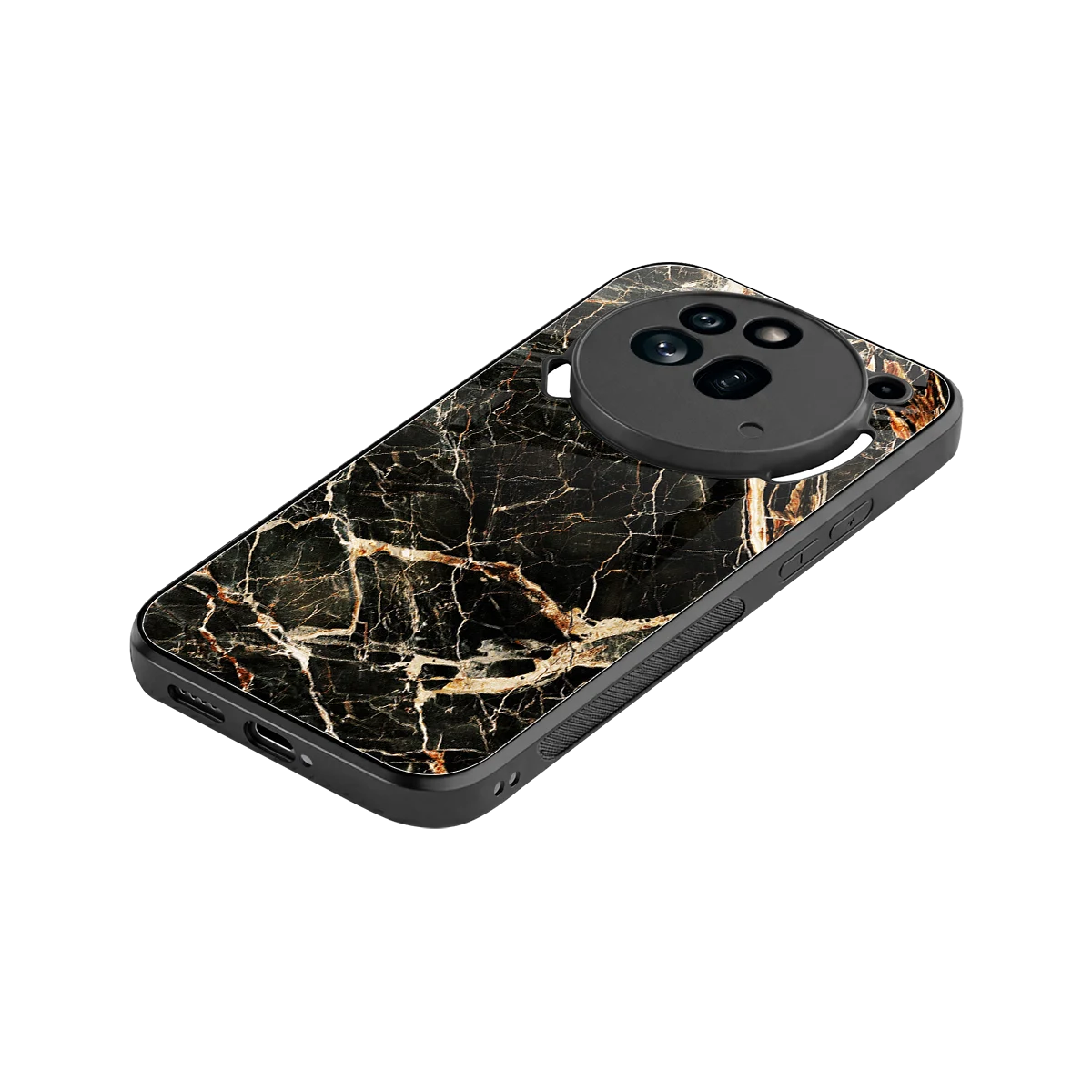 Midnight Gold stylish phone case for nothing phone 3a pro | glossy glass and slim fit