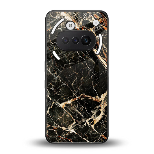 Midnight Gold back phone cover | glass case for nothing phone 3a