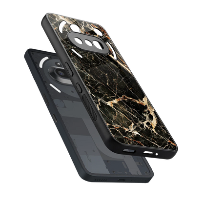 Midnight Gold sleek nothing phone 3a cover with tempered glass back and TPU edges