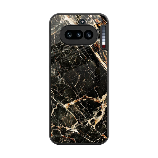 Midnight Gold back phone cover | glass case for nothing phone 4a