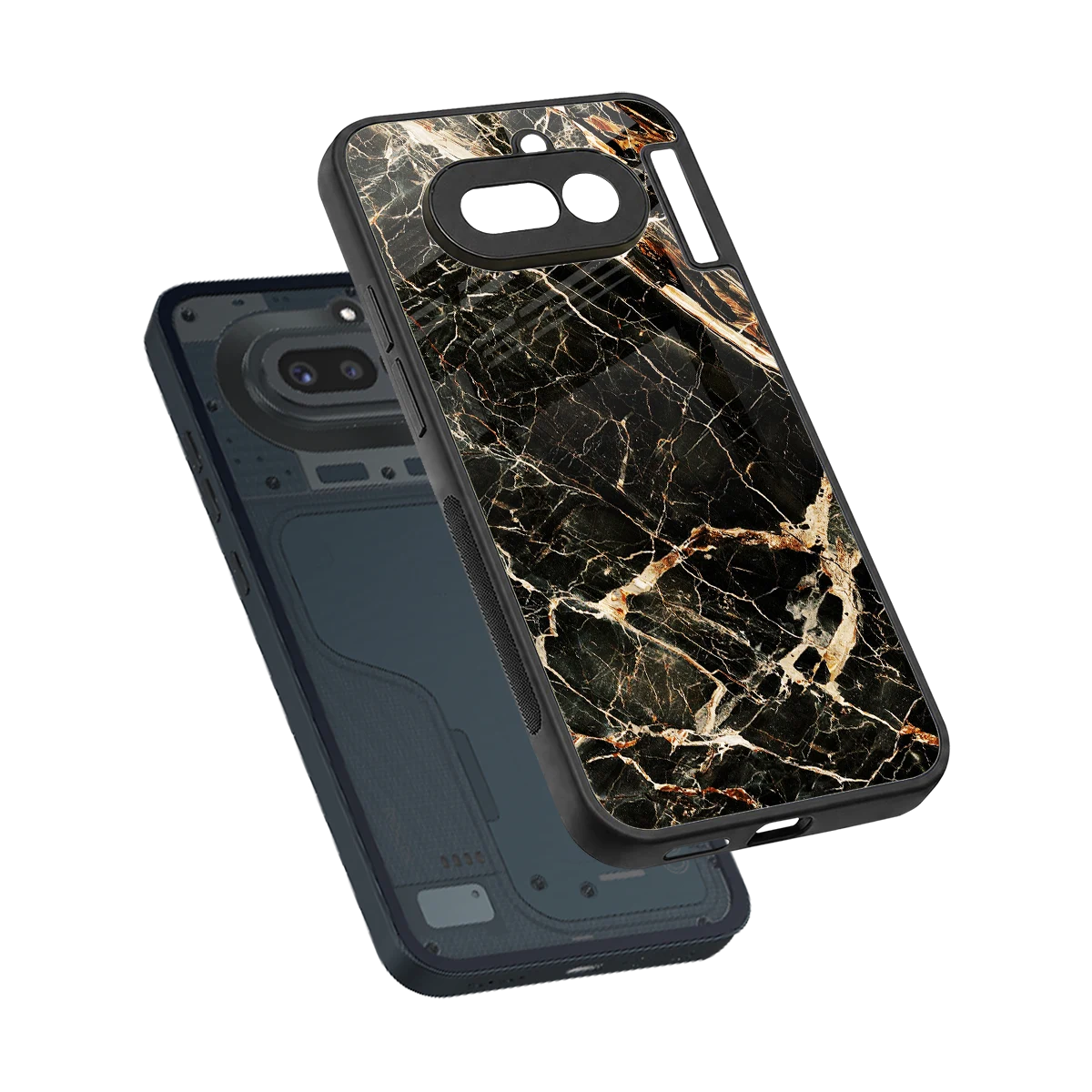 Midnight Gold sleek nothing phone 4a cover with tempered glass back and TPU edges