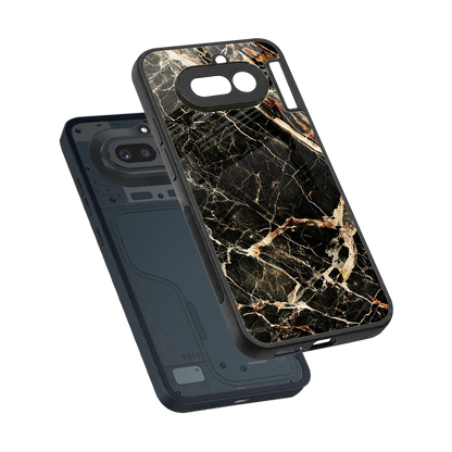 Midnight Gold sleek nothing phone 4a cover with tempered glass back and TPU edges