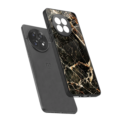 Midnight Gold sleek oneplus 13r cover with tempered glass back and TPU edges