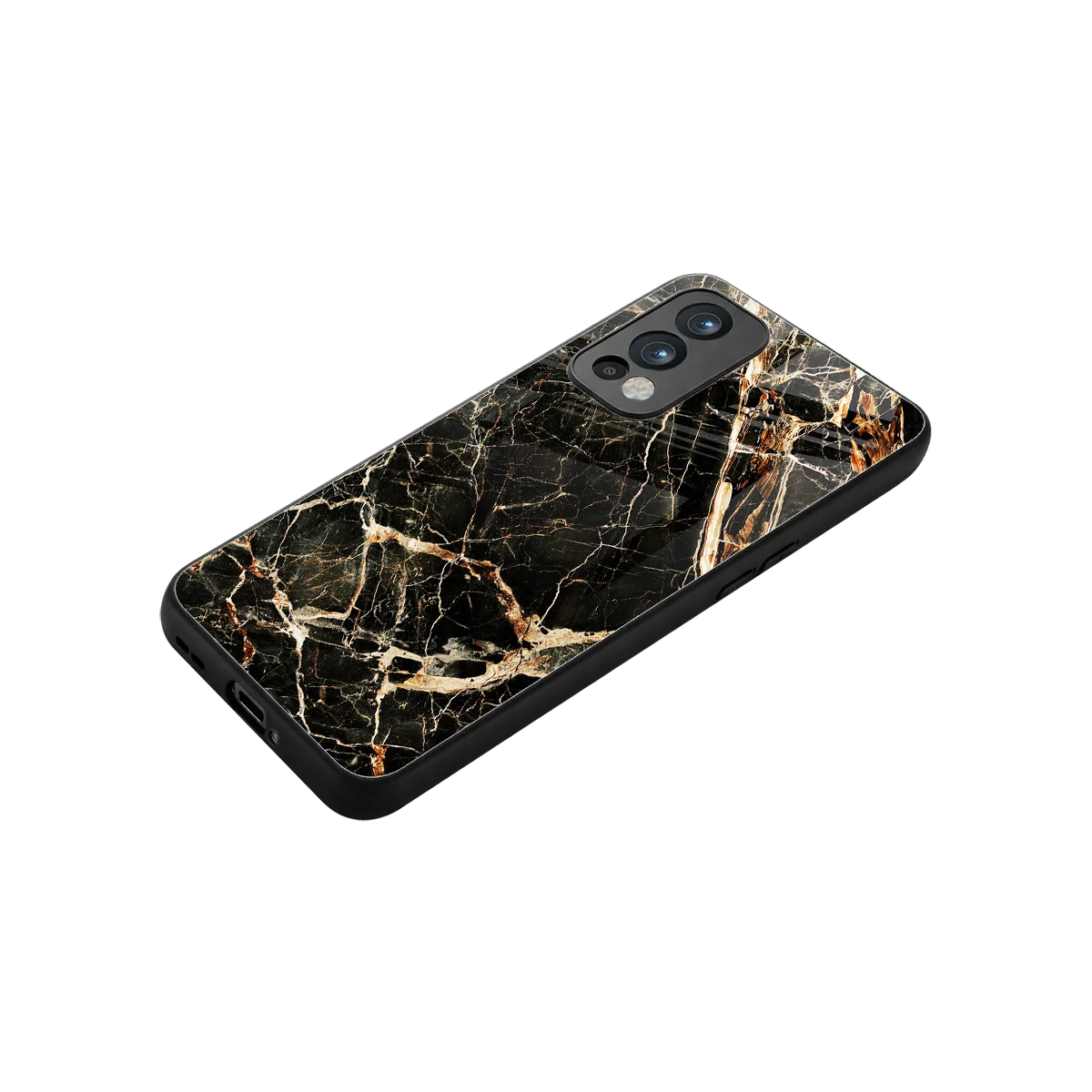 Midnight Gold stylish phone case for oneplus nord 2 | glossy glass and slim fit