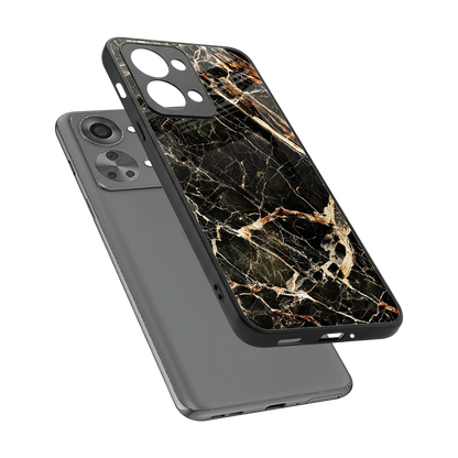 Midnight Gold sleek oneplus nord 2t cover with tempered glass back and TPU edges