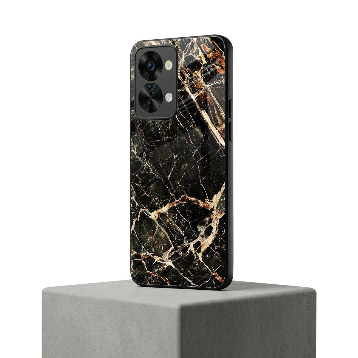 Midnight Gold oneplus nord 2t mobile cover | shockproof glass phone case