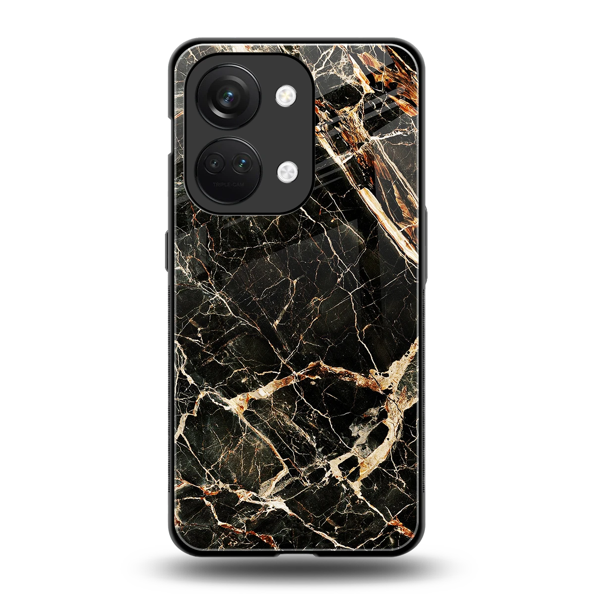 Midnight Gold back phone cover | glass case for oneplus nord 3