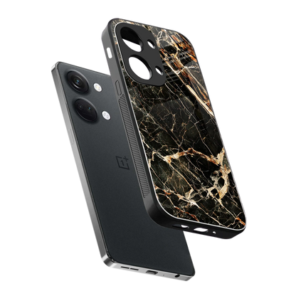 Midnight Gold sleek oneplus nord 3 cover with tempered glass back and TPU edges