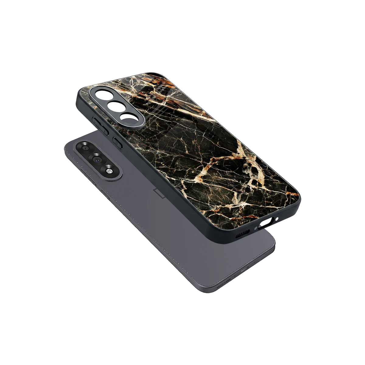 Midnight Gold sleek oneplus nord 5 cover with tempered glass back and TPU edges