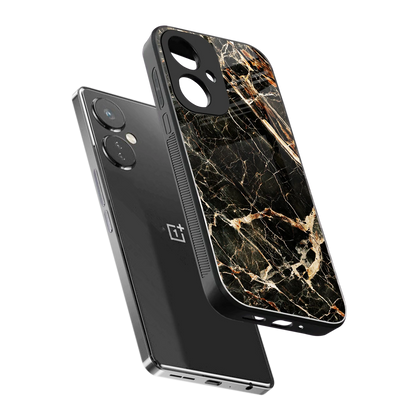 Midnight Gold sleek oneplus nord ce 3 cover with tempered glass back and TPU edges