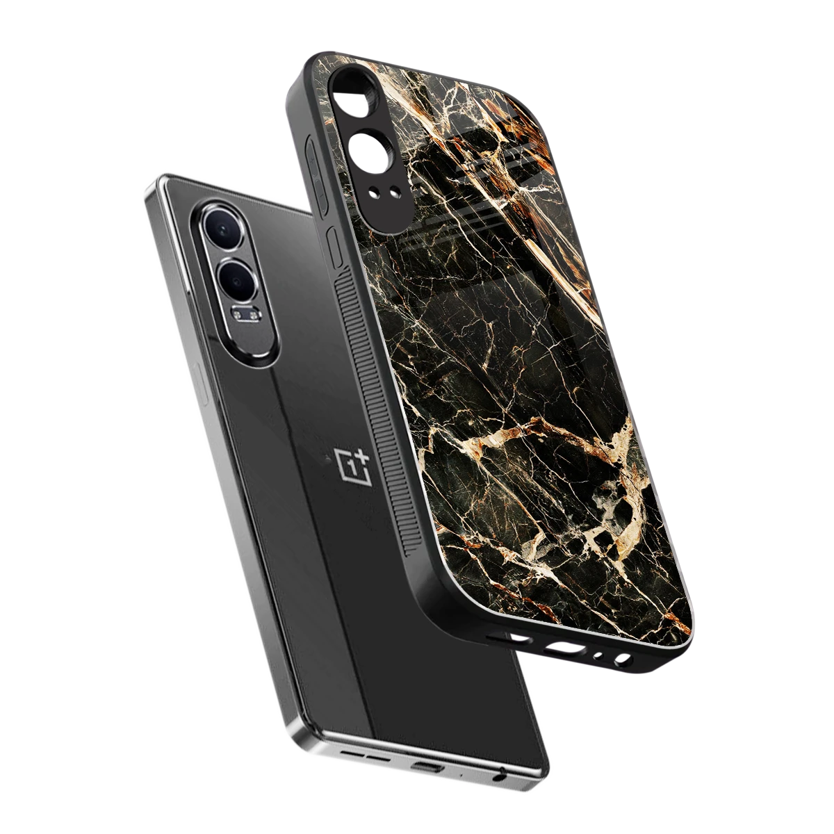 Midnight Gold sleek oneplus nord ce 4 lite cover with tempered glass back and TPU edges