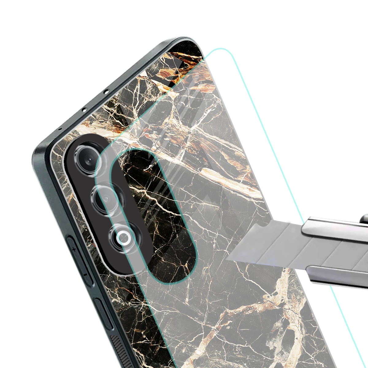 Midnight Gold stylish phone case for oneplus nord ce 4 | glossy glass and slim fit