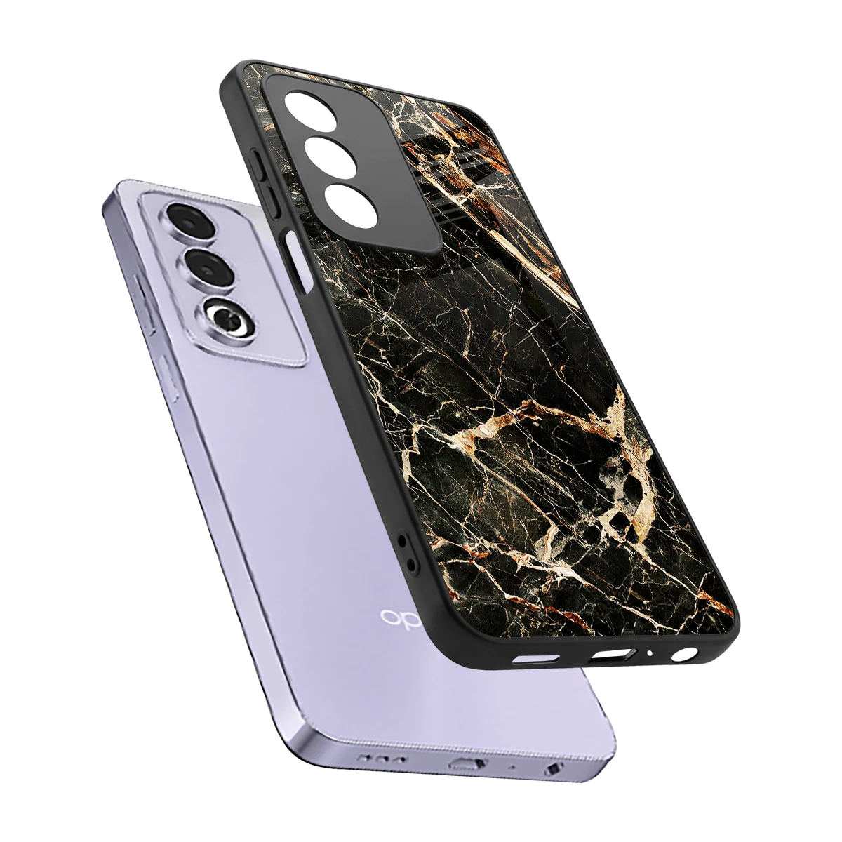 Midnight Gold sleek oppo a3 pro cover with tempered glass back and TPU edges