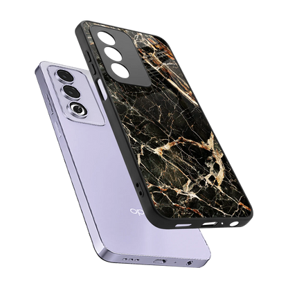 Midnight Gold sleek oppo a3 pro cover with tempered glass back and TPU edges