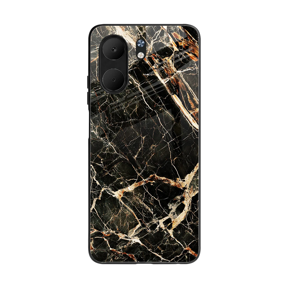 Midnight Gold back phone cover | glass case for oppo a5x 5g