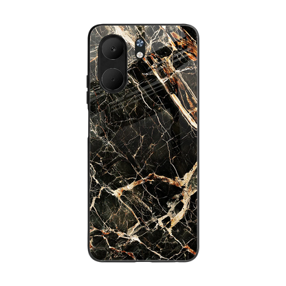 Midnight Gold back phone cover | glass case for oppo a5x 5g