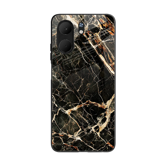Midnight Gold back phone cover | glass case for oppo a5x 5g