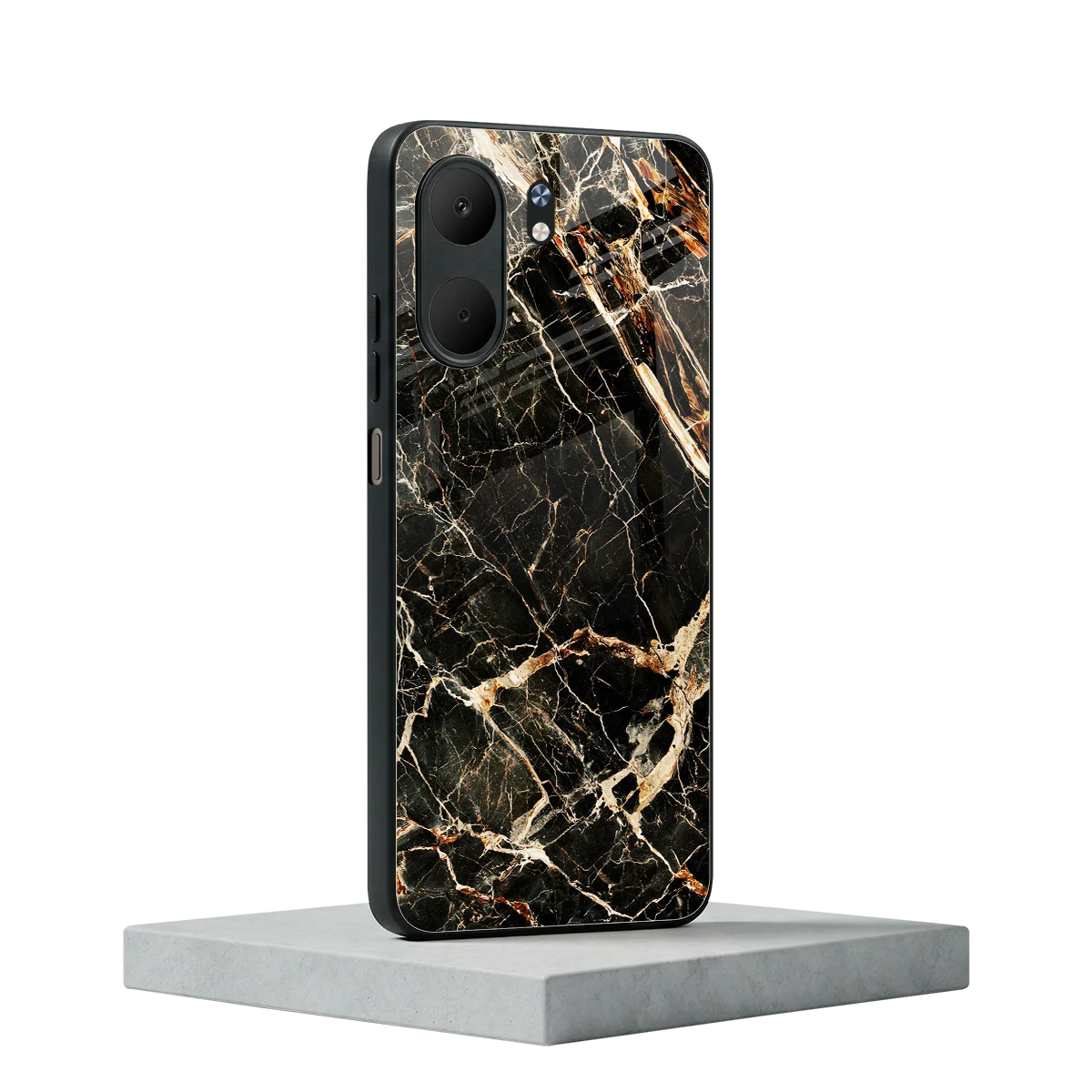 Midnight Gold oppo a5x 5g mobile cover | shockproof glass phone case