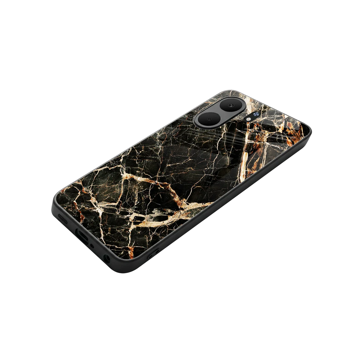 Midnight Gold stylish phone case for oppo a5x 5g | glossy glass and slim fit