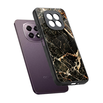 Midnight Gold sleek oppo f29 5g cover with tempered glass back and TPU edges