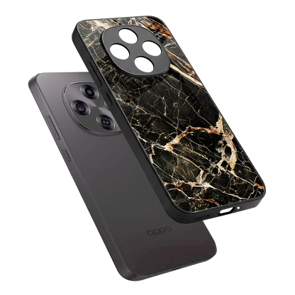 Midnight Gold sleek oppo f31 pro 5g cover with tempered glass back and TPU edges