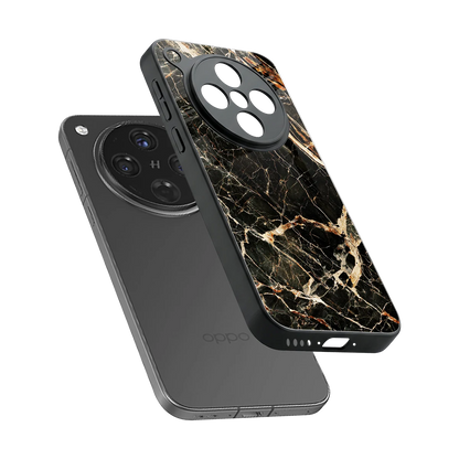 Midnight Gold sleek oppo find x8 cover with tempered glass back and TPU edges